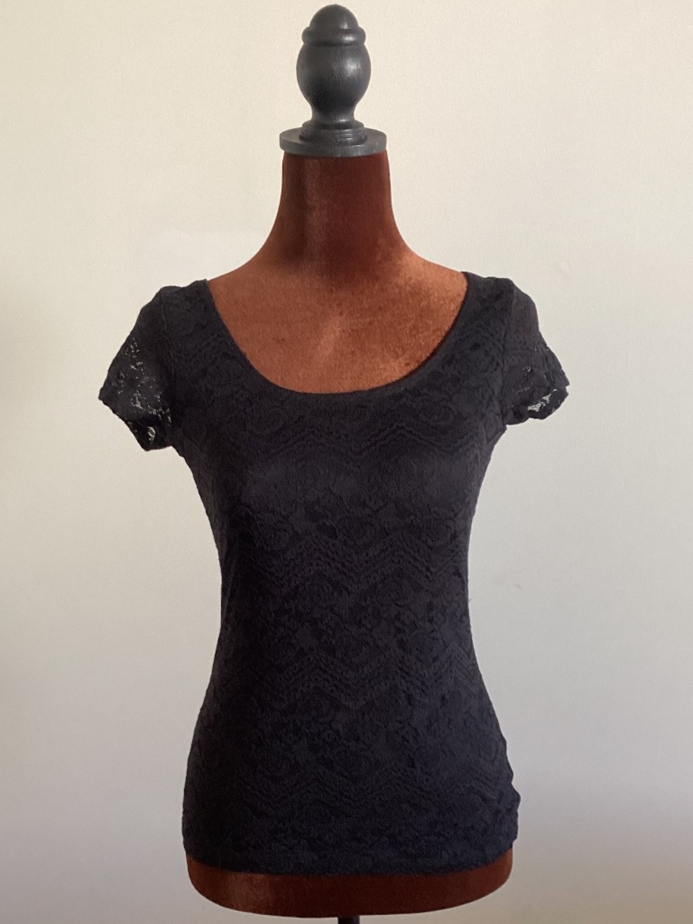 Garage lace scoop back tee